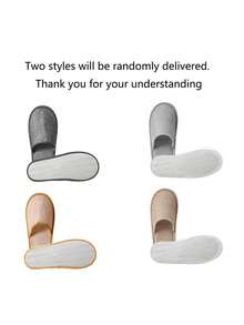 1/3/5/10/20 双装男女通用SPA拖鞋，防滑浴室拖鞋，宽松酒店拖鞋，酒店专用，防滑鞋底，闭趾设计，毛绒绒的，无需电源，适合浴室、客厅、酒店和家中等场所穿着。