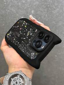 Cute Cat Ear Shiny Black Soft Phone Case Compatible With IPhone 17 Pro Max/17 Pro/17 Air/17/16 Pro Max/16/16 Pro/16 Plus/15/15 Pro Max/15 Pro/15 Plus/11/12/13/14 Pro Max/11 Pro/11 Pro Max/12 Pro/12 Pro Max/13 Pro/13 Pro Max/14 Pro/14 Pro Max/14 Plus, Minimalist & Elegant Design - 黑色亮閃閃 - 查看 3