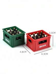 1pc Mini Realistic Beer Crate Dollhouse Decor, Multiple Colors Available, Beverage Crate Model, Creative 3D Decorative Piece, Mini Accessory Prop, Creative Miniature Furniture, Display Craft, Office Desk Ornament, Mini Craft, Home Decor, Photography Prop Model, Home Accessory, Furniture Model, Home Decoration, Miniature Craft - Multicolor - View 5