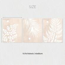 3pcs, Unframed, Boho Neutral Beige Palm Leaves Print, Botanical Wall Art, Abstract Posters, Modern Minimalist Gallery Wall Prints, Wall Decor, Canvas Art For Living Room, Bedroom, Kitchen, Home Office, Cafe, Bar, Dorm, Hallway, Home And Room Decoration