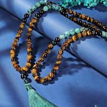 8mm Colorful Beryl Beads 108 Mala Necklace, Women's Prayer Decorative Jewelry Gift