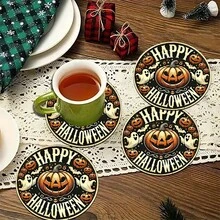 2 件/4 件/6 件万圣节南瓜图案印花硅胶餐垫，万圣节装饰，适用于餐桌、咖啡吧、四季装饰、可洗餐垫、房间装饰、杯垫、沥水垫、厨房餐桌垫、室内外派对装饰、家居装饰、理想礼物 - 彩色 - 查看 18