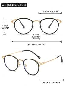 LINFEMAND 经典金属框架复古圆形装饰无度数眼镜，女士日常办公装免妆高冷眼镜，职场配饰，节日礼物