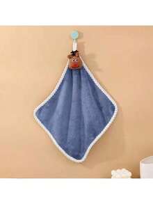 Toalla de mano navideña con diseño de dibujos animados - Suave y absorbente de felpa de coral con ojal para colgar, adecuada para decoración de baño y regalos, decoración navideña