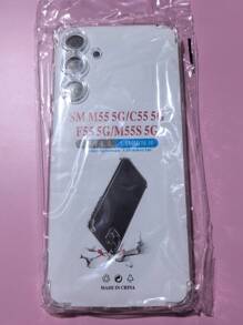 1pc Transparent Four-Corner Anti-Drop Case, Compatible With Samsung Series, Samsung Phone Transparent Four-Corner Anti-Drop Case, Phone Case, Protective Cover, Phone Shell, Phone Sleeve, Anti-Drop Phone Case, Transparent Phone Case, Minimalist Phone Case, Solid Color Phone Case, Transparent Phone Case, TPU Phone Case Anti-Drop (Military-Grade Anti-Drop)