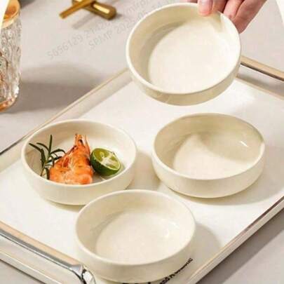 2 pezzi/4 pezzi Piatti per condimenti in ceramica da 3,5 pollici, piatti per salse, piatti per antipasti, piatti per frutta, piatti piccoli