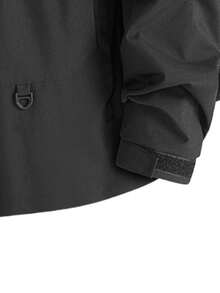 1 Peça Jaqueta Corta-Vento com Capuz e Vários Bolsos para Uso Externo Masculino, Jaqueta Impermeável e à Prova de Vento para Caminhada, Agasalho para Outono/Inverno