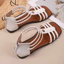 Women's Flat Gladiator Sandals, Women's Elegant Sandals, Women's Flat Woven Sandals