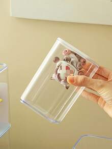 1 pezzo Scatola di visualizzazione trasparente impilabile da scrivania, scatola di conservazione per figure/bambole da collezione, scomparto superiore trasparente anti-polvere