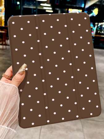 Premium Brown Polka Dot Flat Shell, Compatible With IPad Pro 11-Inch/IPad Pro 11-Inch 2020/IPad 6th (9.7-Inch)/IPad 7th (10.2-Inch)/IPad 8th (10.2-Inch)/IPad Air 3rd (10.5-Inch)/IPad Air 4th (10.9-Inch)/IPad 9th Gen (10.2-Inch)/IPad Air 5th Gen 2022/IPad Pro 11-Inch (4th Generation)/IPad 10th Generation/IPad Pro 10.5 (2017)/IPad Air 11-Inch (M2)-2024