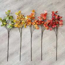 1pc 42.52 Inch Artificial Silk Maple Leaf Branch Set, Autumn Decorative Stems, Artificial Maple Leaves, Wedding Bouquet, Thanksgiving Decor