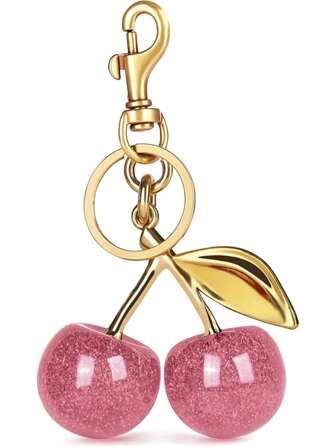 1 件樱桃包饰钱包饰钥匙扣 - 汽车樱桃配饰钥匙扣女士礼物女士圣诞礼物情人节包饰女士礼物（尺寸 4.3 英寸/10.92 厘米 X 2.6 英寸/6.6 厘米樱桃尺寸 1.18 英寸/3 厘米）