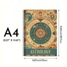 Retro Astrology Spiral Binding - Includes Constellations, Planet Symbols, Birthday Wheel - Antique Celestial Chart, Astrology Symbols, Spiral Binding For Easy Navigation - Suitable For Beginners And Experts In Astrology, Mysterious Library Collection - Mysticism, Astronomy, Astrology Practice, Exquisite Illustrations, Detailed Analysis, Planet Guide, Spiritual Explorer