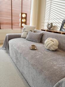 1pc Chenier Sofa Cover, Sofa Blanket, Non-Slip Furniture Protector, Pet Cover, Machine Washable, Excludes Pillows, Sofa Slipcover, Large Sofa, Sofa Bed, Coconut Pattern, Sofa Cover - Grey - View 5