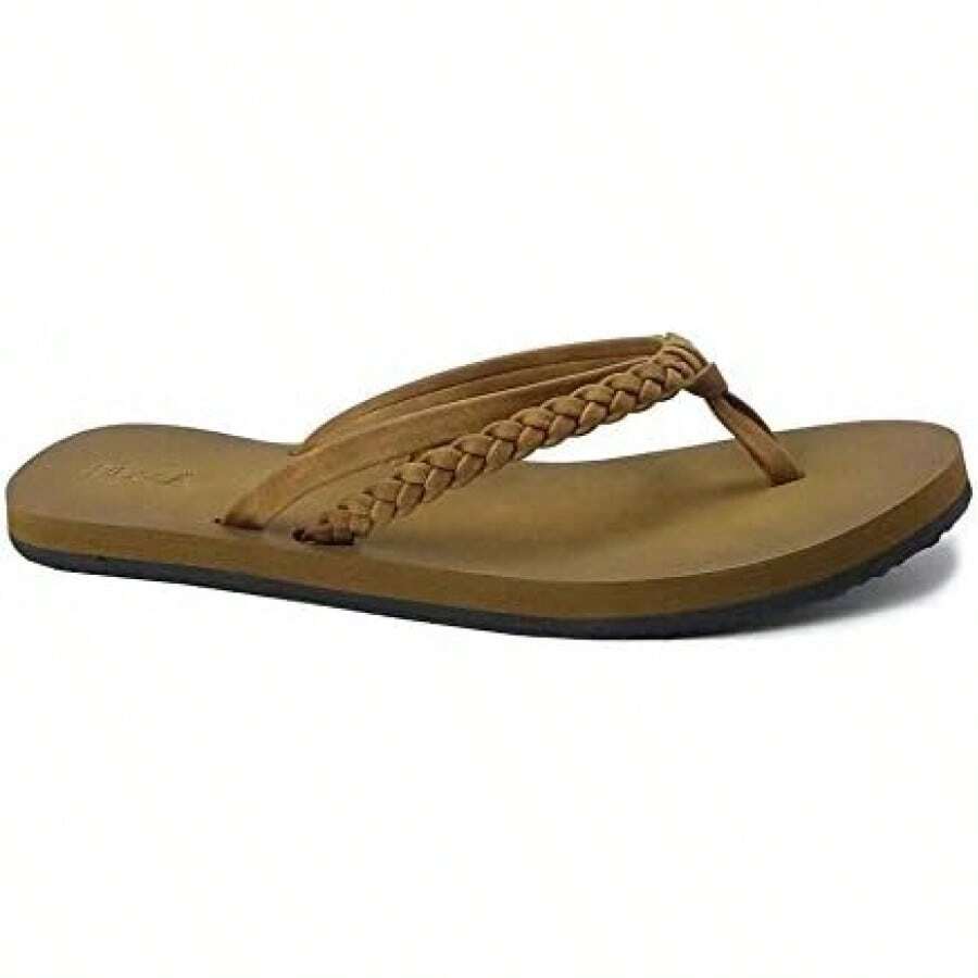 Women's Braided Beach Sandals |   Classic Synthetic Leather Flip Flop Casual PU Shoe - 性感的駱駝 - 查看 1