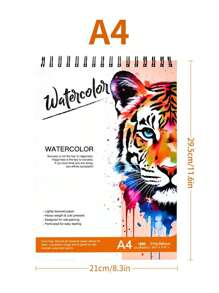 1 كتاب رسم بألوان مائية سميك عالي الجودة مجلد بغلاف حلزوني A3/A4/A5 يحتوي على 24 ورقة (88 رطل/180 جرام/م2) كتب ألوان مائية سميكة خاصة بالطلاب المبتدئين، كتب رسم وتلوين بالألوان المائية للرسم اليدوي، كتب رسم وتلوين للطلاب، ورق رسم وتلوين فني