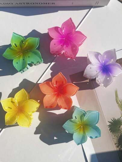 6 قطع / 1 قطعة مشبك شعر بزهرة ذات 5 بتلات ملونة، مشبك شعر لتشكيل كعكة الشعر الحلوة، حامل ذيل الحصان الزهري، إكسسوارات شعر بزهرة للنساء، مشابك شعر، مشابك شعر، مشابك للشعر، دبابيس شعر، مشابك شعر، أدوات مدرسية