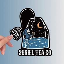 ACOTAR Suriel Tea Co 乙烯基贴纸，防水茶包设计配件，适合爱书人士、Kindle、笔记本电脑、水瓶、手机装饰和礼物 - 彩色 - 查看 11