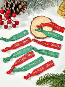 10/20 pièces - Bracelets de fête de Noël, bracelets rouges et verts Joyeux Noël, pour fournitures de fête d'anniversaire de bébé de Noël