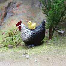 1 Peça, Ornamentos de Galinha Mãe e Filhote, Ornamentos de Resina de Animal Galinha, Ornamentos de Jardim, Ornamentos de Pátio, Decorações Externas, Ornamentos de Ação de Graças, Ornamentos de Reconhecimento de Animais.