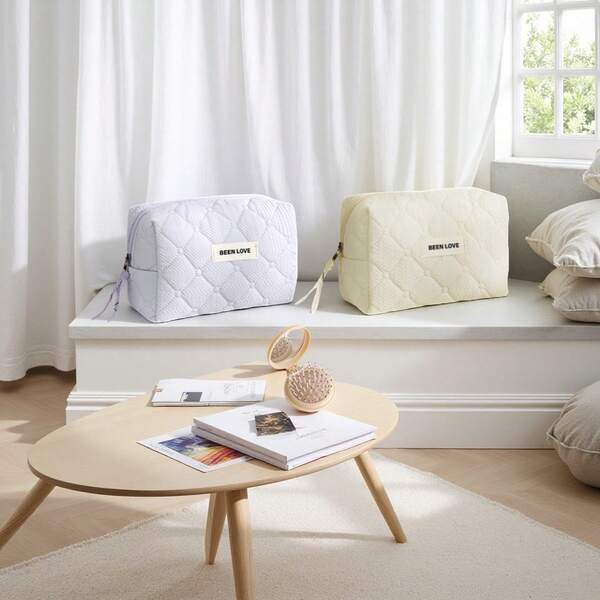 3 Pieces Set: Makeup Bag With Mirror And Comb, Large Capacity Storage Bag, Essential For Women Travel And Business Trip