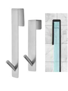 1pc Stainless Steel S-Shaped Hook, Suitable For Shower Door, Bathroom Door, Frameless Glass Shower Door, Extendable, Can Hang Towel Rack, Bathrobe Hook, Bedroom Decor, Bathroom Accessories - Multicolor - View 4