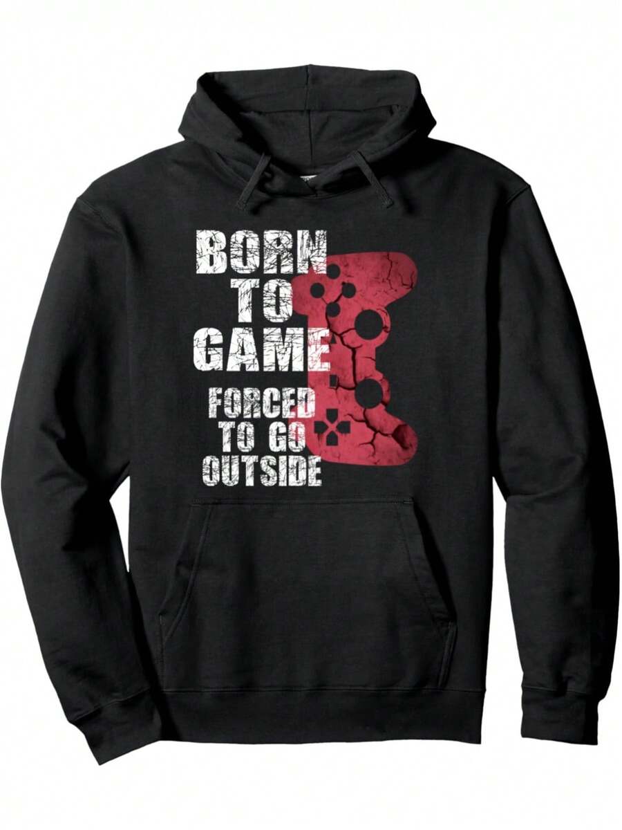 Funny Gamer Quote Gaming Video Games Pullover Hoodie For Teens, Crew Neck Sweatshirt, Ultra Soft, Breathable, Casual Loose  Long Sleeve Hooded Sweats - 黑色 - 查看 1