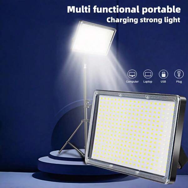 1pc Portable Bright Outdoor Camping Light, Emergency Repair Light, Outdoor Party Event Lighting, Multiple Mounting Options, Large Capacity Battery, Supports Reverse Charging, Suitable For Camping, Night Fishing, Outdoor Construction, Temporary Stalls, Friends Gathering And Parties