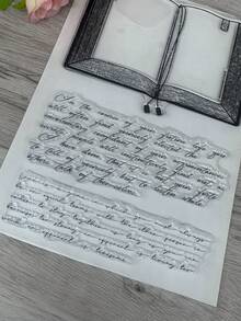 1 Transparent Rubber Stamp Retro Rubber Transparent Card Book Pattern Making Stamp DIY Scrapbook Photo Magazine Album Decoration Stamp - Black - View 3