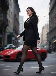 1 pezzo Leggings aderenti con curva, alta elasticità, resistenti agli strappi, senza caduta di cavallo, calze sexy, taglie forti, trasparenti, calze nere, alla moda e versatili, adatte per tutte le stagioni