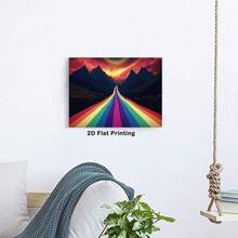 1pc 30*40cm(12x16inch) Modern Canvas Wall Art Print Art Abstract Abstract Rainbow Road Fantasy Poster Modern Elegant Canvas Painting Art Perfect Living Room Bedroom And Office Any Occasion Ideal Decorations.Stretched And Framed Ready To Hang.