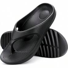 Shevalues Orthopedic Sandals For Women Arch Support Recovery Flip Flops Pillow Soft Summer Beach Shoes - màu đen - Xem 2