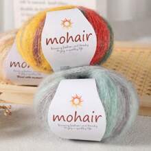 250g/Packung, 10 Stücke Farbverlauf Mohair Garn Kugeln, Zebra gestreifter Stil, DIY Strickmaterial für modische Hohlpullover, Schals, Mützen, Schals