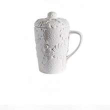 Cốc có nắp thiết kế độc đáo, cốc sứ hình hươu, cốc nước đôi, quà tặng thiết kế cao cấp, cốc cà phê, cốc ăn sáng. - trắng - Xem 6