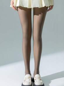 1 par de meias-calças/collants pretas/marrons para mulheres, com estampa de ondas, corações, laços, estampa de leopardo, com tom de pele aparente, sexy, elásticas, ajuste slim, macias e lisas, afina as pernas, adequadas para fashionistas, jovens, adolescentes, para uso em temperaturas de 15-25°C, na primavera/outono/inverno, para festas, discotecas, feriados, esportes, lazer, negócios e outros usos diários, estilo E-girl