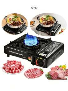 Estufa de Gas Portátil para Exteriores Para uso Doméstico Acampar Amigos Emergencia, Estufa Portátil a Gas, Uso Externo y Doméstico, Ideal Para Camping y Emergencias - Negro - Ver 3