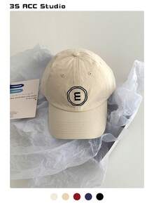 1pc 女士简约蓝色字母棒球帽,春季新款大码加深百搭显小脸,极简软顶鸭舌帽,复古字母鸭舌帽百搭时尚帽子防晒街头风 - 棒球帽 - 查看 24