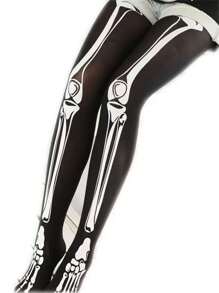 1双朋克哥特摇滚骷髅星星夜店性感字母印花黑色紧身裤 - 彩色 - 查看 5