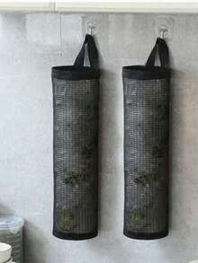 Organizador de bolsas de plástico, soporte para bolsas de la compra y de basura, dispensador de malla ahorradora de espacio para la cocina. Diseño moderno y conveniente que mantiene las bolsas limpias y transpirables, organizador de malla ahorradora de espacio. Solución de almacenamiento multiusos montada en la pared para el hogar y la cocina con color y estilo aleatorios, decoración del hogar, almacenamiento para fiestas y Navidad