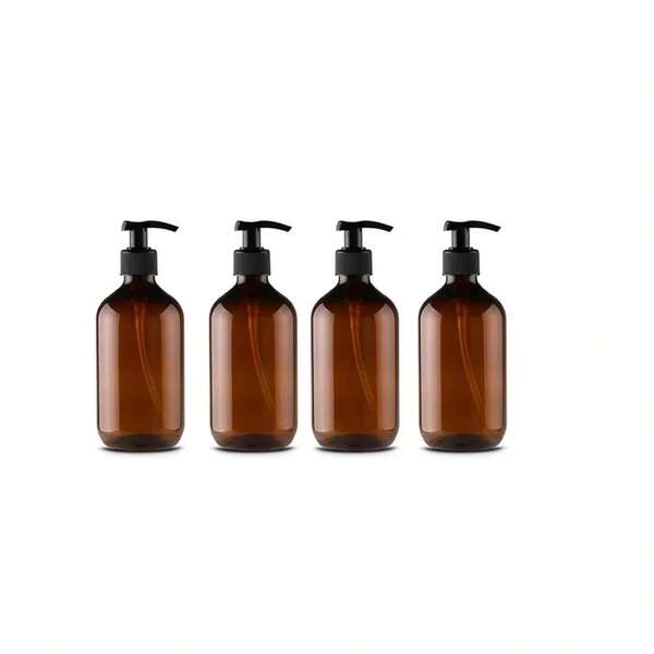 4PCS 500ml Bathroom Soap Dispenser Reusable Hand Pump Dispenser Bottle Plastic Empty Cosmetic Packaging Bottles Spray Bottles