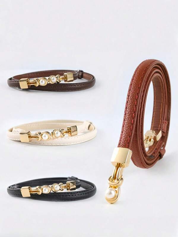 1 pièce Ceinture fine pour femme, design de boucle décorative, polyvalente pour robes, costumes, pulls