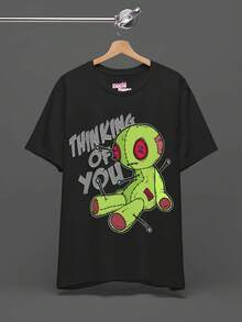 Thinking Of You Tee - Voodoo Doll Creepy Tshirt - Scene Emo Fashioned Rag Doll Spooky T-Shirt - 款式19 - 查看 1