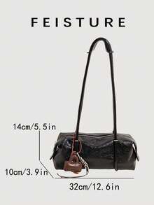 1pc Fashion Women's Underarm Shoulder Bag With Pendant, Suitable For Daily Outing, Dating, Commuting - Black - View 5