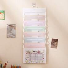 1 件 A4 尺寸渐变白色背景悬挂式文件整理器，带 6 个储物隔层，适合学校和办公室使用、日常居家生活、返校、学校用品 - 均碼 - 查看 14
