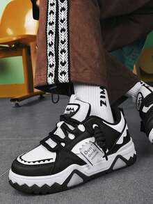 Men's All-Season Versatile Comfortable Slip-Resistant Lightweight Low-Top Sneakers - Black and White - View 7