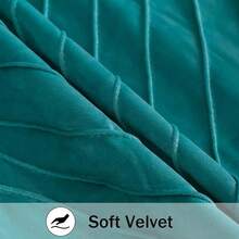 Pillows Sofa BedChristmas Green Velvet Throw Pillow Covers 18x18 Inch Pack Of 2 With Gold Leather Home Decorative Cushion Cases Luxury Modern Pillow Covers Sofa Bedroom Livingroom Car - Xanh nước biển - Xem 4