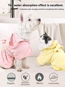 1 Pc Pet Bathrobe Hood Design, Multiple Sizes & Colors Available, Puppy Towels, Pet Towels, Dog Accessories, Cat Towels, Dog Towels, Super Absorbent Quick Drying Pet Towels With For All Pets, Dogs & Cats, Pet Towels For Drying Dogs & Cats Large, Adjustable Pets Robes For Bath, And Dog Dryer For Dogs & Cats, Pet Supplies, Bath Towels, Wearable Towels, Long Robe, Bath Robe, Bathroom Decors, Bathroom Accessarles, Valentine's Day Gift