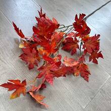 1pc 42.52 Inch Artificial Silk Maple Leaf Branch Set, Autumn Decorative Stems, Artificial Maple Leaves, Wedding Bouquet, Thanksgiving Decor
