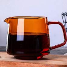 Taza de vidrio transparente de Color de 300/550ml, resistente al calor, para verter sobre vidrio, jarra para servidor de café, cafetera por goteo, jarra para leche, tetera - A - Ver 2