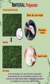 HQM 3x5FT Nature Spring 3D Green Leaves Theme Photo Background Wedding Birthday Party Newborn Baby Shower Photography Backdrops Zoo Decor Shoot Props Bannner